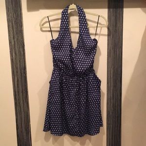 Navy blue halter dress